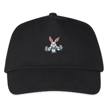 Osterhase Auf Pump Gym - Kinder Basecap - Schwarz - Vorne