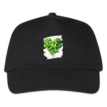 Saint-Patrick Shamrock Heart - Casquette de baseball Enfant - noir - Devant