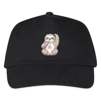 Waage Sternzeichen Faultier mit Omega Symbol - Kinder Basecap - Schwarz - Vorne