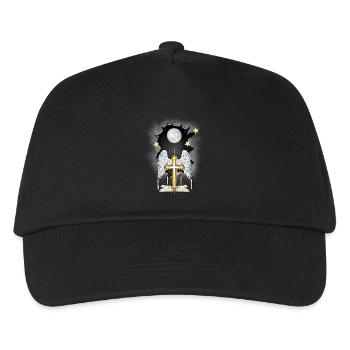 Kirche Kreuz Kreuze Kruzifix - Kinder Basecap - Schwarz - Vorne