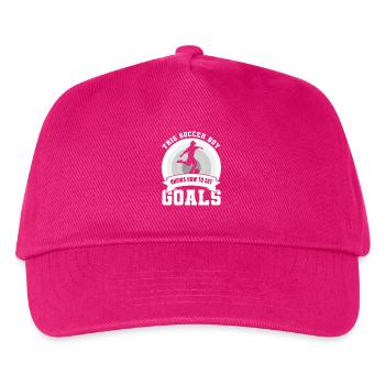 Soccer Boy - Kids’ Baseball Cap - fuchsia - Front