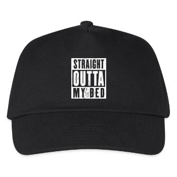 Straight Outta My Bed Shirt, Langschläfer - Kinder Basecap - Schwarz - Vorne