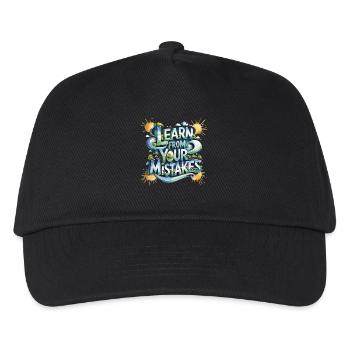 Lerne Aus Deinen Fehlern Mit Inspirierendem Stil - Kinder Basecap - Schwarz - Vorne