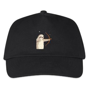 Paresseux du zodiaque Sagittaire avec arc et flèche - Casquette de baseball Enfant - noir - Devant
