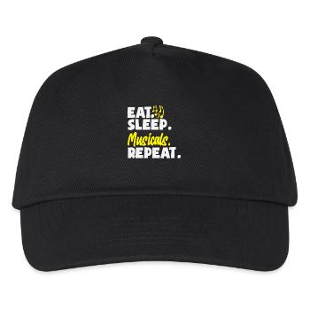 Musical Liebhaber: Eat Sleep Musicals Repeat - Kinder Basecap - Schwarz - Vorne