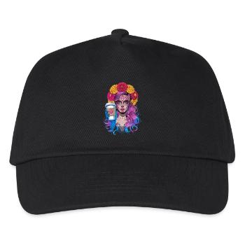 Dia de los Muertos Coffee with Beautiful Woman from - Kids’ Baseball Cap - black - Front