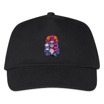 Dia de los Muertos Coffee with Beautiful Woman from - Kids’ Baseball Cap - black - Front