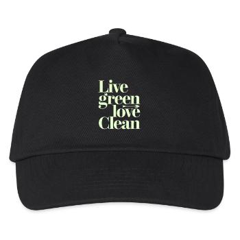 Live Green Love Clean Vegan Vegetarian - Kids’ Baseball Cap - black - Front