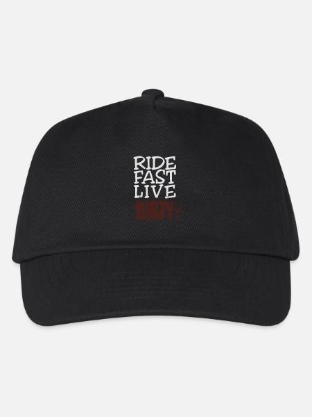 RIDE FAST LIVE DIRTY – Mountainbike - Motocross - Kinder Basecap - Schwarz