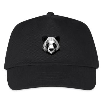 Panda Kopf - Kinder Basecap - Schwarz - Vorne