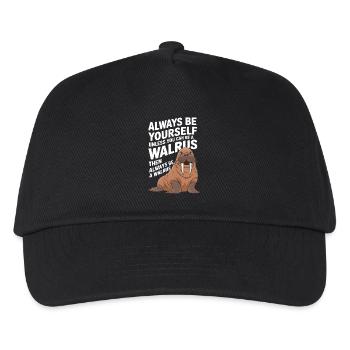 Walross - Kinder Basecap - Schwarz - Vorne