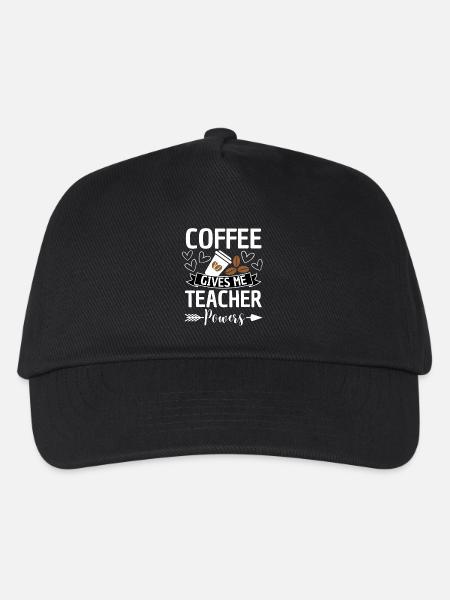 Kaffee gibt Lehrer Superkräfte Spruch - Kinder Basecap - Schwarz