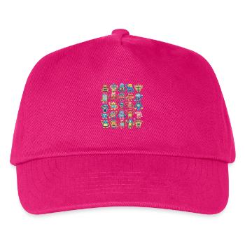 Bunte Roboter Für Kinder - Lustige Illustrationen - Kinder Basecap - Fuchsia - Vorne