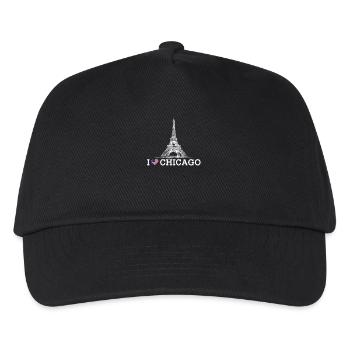 Ich liebe Chicago Illinois Cooler Eiffelturm-Liebhaber - Kinder Basecap - Schwarz - Vorne