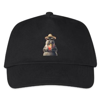 Nilpferd - Kinder Basecap - Schwarz - Vorne