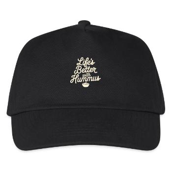 Vegan vegetarians: Live better with hummus - Kids’ Baseball Cap - black - Front