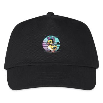 Punk duck avec mohawk arc-en-ciel devant - Casquette de baseball Enfant - noir - Devant