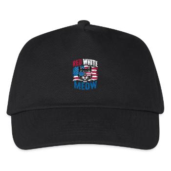 Red White And Meow: American Cat Love - Kids’ Baseball Cap - black - Front