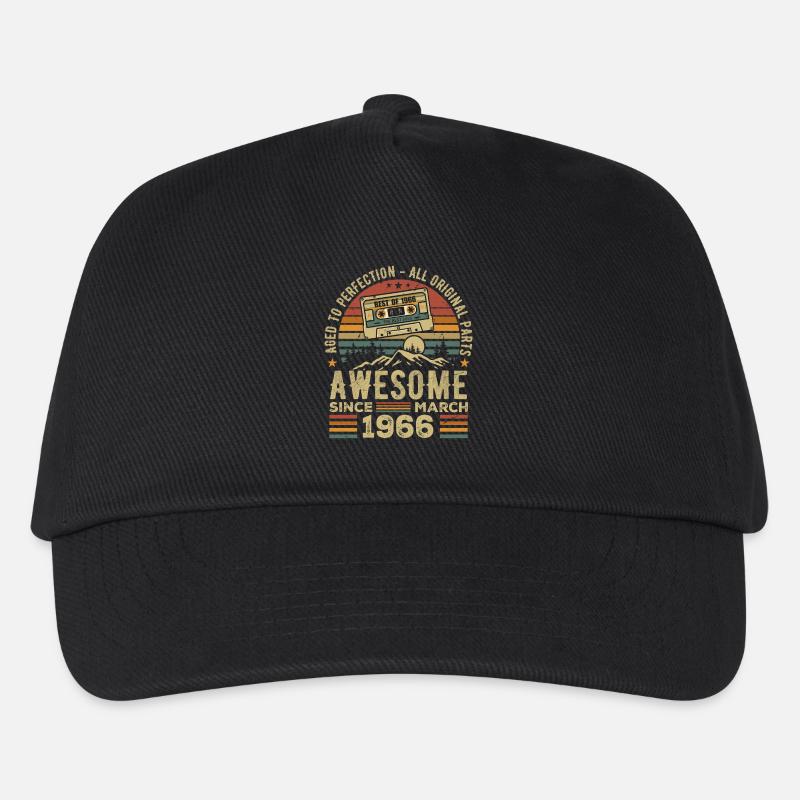 Mars 1966 cadeau anniversaire mars 1966 march 1966 - Casquette de baseball Enfant - noir