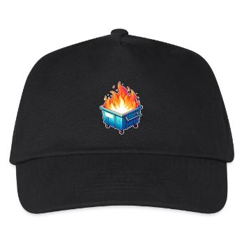 Burning garbage can - Kids’ Baseball Cap - black - Front