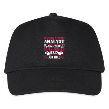 Computer Systems Analyst Job Title - Kids’ Baseball Cap - black - Front