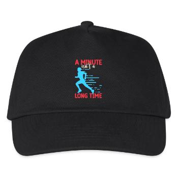 Running A Minute Isn ́t Long Time Marathon Runner - Kids’ Baseball Cap - black - Front