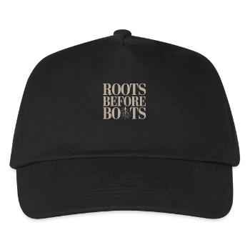 Roots Before Boots Végétalien Végétarien - Casquette de baseball Enfant - noir - Devant
