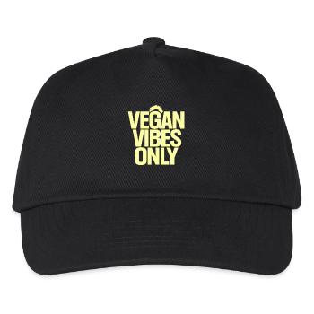Vegan Vibes Only: Veganes Leben Inspirieren - Kinder Basecap - Schwarz - Vorne