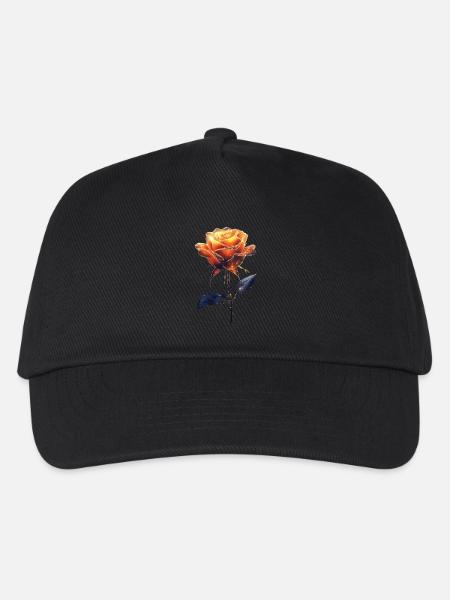 Orange Rose - Kinder Basecap - Schwarz