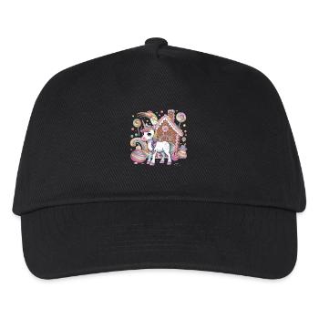 Magic Unicorn and Gingerbread House with - Kids’ Baseball Cap - black - Front