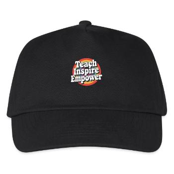 Lehrer Inspiriere Empower Regenbogen Stil - Kinder Basecap - Schwarz - Vorne