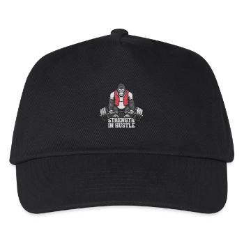 Gorilla Gym Stärke in Hustle - Kinder Basecap - Schwarz - Vorne