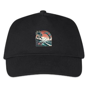 Kitesurfen Kitesurfer Kiteboard - Kinder Basecap - Schwarz - Vorne