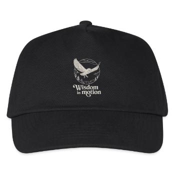Weisheit In Bewegung Eule Natur Landschaft - Kinder Basecap - Schwarz - Vorne