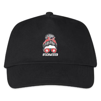 Baseballspieler Schwester Baseball - Kinder Basecap - Schwarz - Vorne