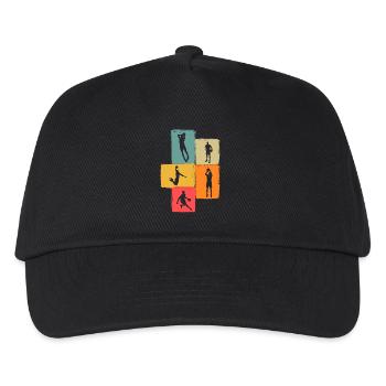Basketballspieler Basketball - Kinder Basecap - Schwarz - Vorne