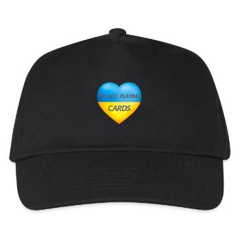I'M NOT PLAYING CARDS – UKRAINE HERZ - Kinder Basecap - Schwarz - Vorne