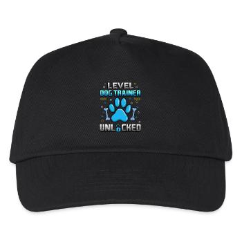 Level Hundetrainer freigeschaltet - Kinder Basecap - Schwarz - Vorne