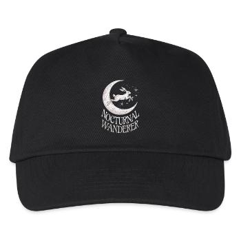 Nocturnal Wanderer Hare on Moon - Kids’ Baseball Cap - black - Front