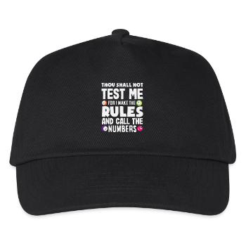 Bingo Player I Make the Rules and Numbers - Kids’ Baseball Cap - black - Front
