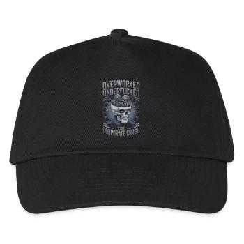Überlastet und unterbezahlt - Funny Corporate Skull - Kinder Basecap - Schwarz - Vorne