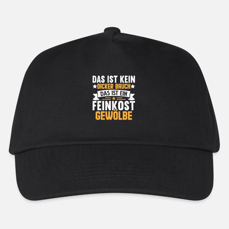 Feinkostgewölbe Fun Shirt – Kein dicker Bauch - Kinder Basecap - Schwarz