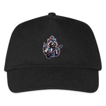 Raccoon Rock and Roll Guitarist Electric Guitar - Kids’ Baseball Cap - black - Front