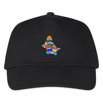Kunst Meeresschildkröte schwimmt - Kinder Basecap - Schwarz - Vorne