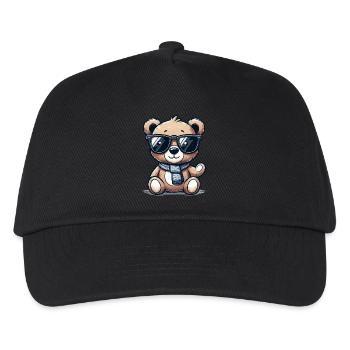 teddybär sonnenbrille - Kinder Basecap - Schwarz - Vorne