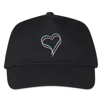 Coeurs bleu rose - Casquette de baseball Enfant - noir - Devant