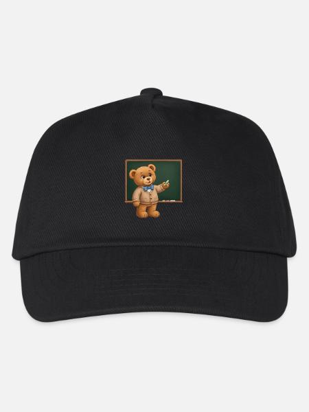 Teddybär Lehrer - Kinder Basecap - Schwarz