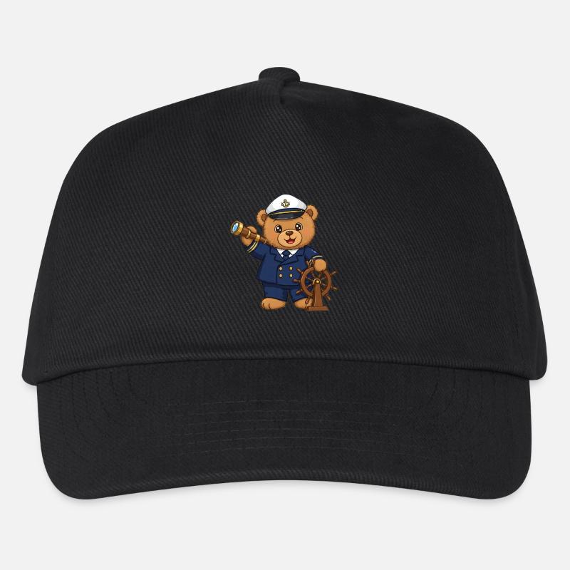Teddybär Kapitän zur See - Kinder Basecap - Schwarz