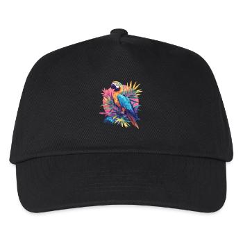 Papageie Papagei - Kinder Basecap - Schwarz - Vorne