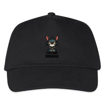 Laute Katze Musik Laut Gefährlich - Kinder Basecap - Schwarz - Vorne